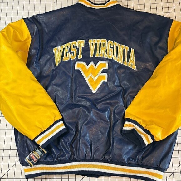 NWT -Vintage West Virginia Mountaineers Varsity Lettermans Jacket Steve & Barrys - Picture 1 of 13